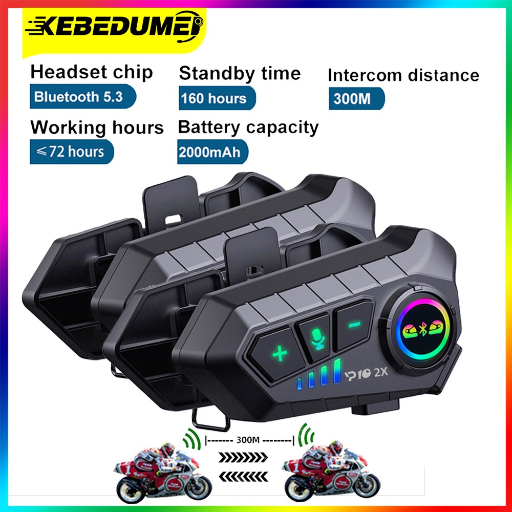 

Kebidumei YP10 Bluetooth мотоциклетный шлем домофон 300м 2000 мАч беспроводной мото рация гарнитура