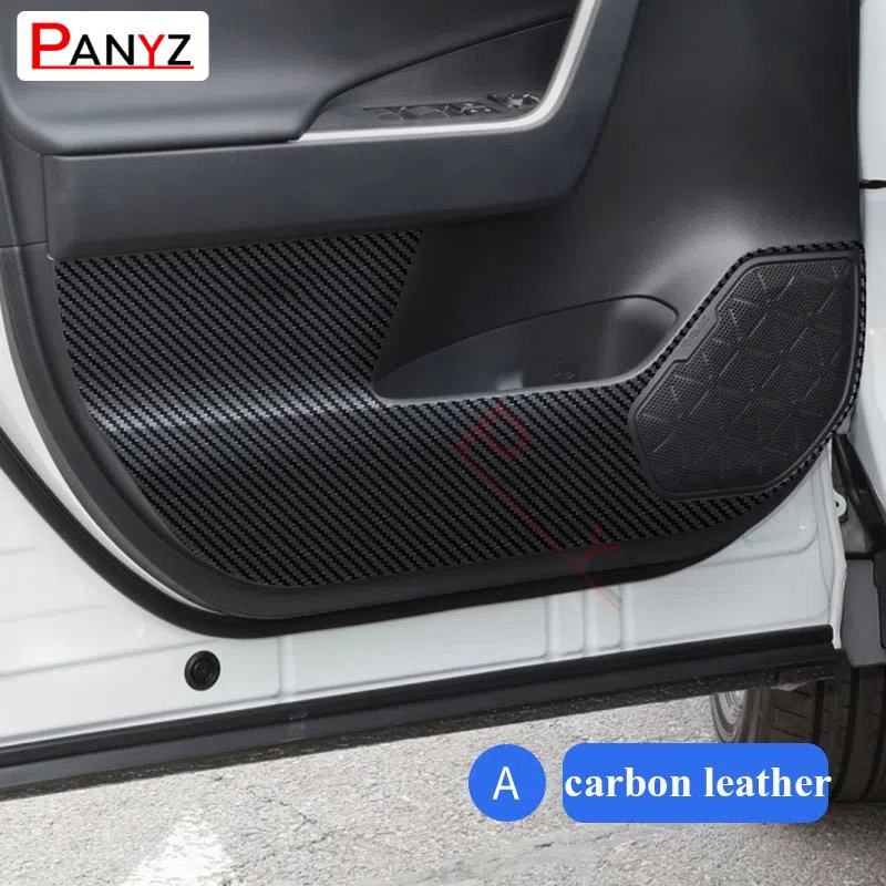 

Аксессуары для Toyota RAV4 RAV-4 2023 2022 2021 2020, кожаная наклейка из углеродного волокна, защитный коврик для двери