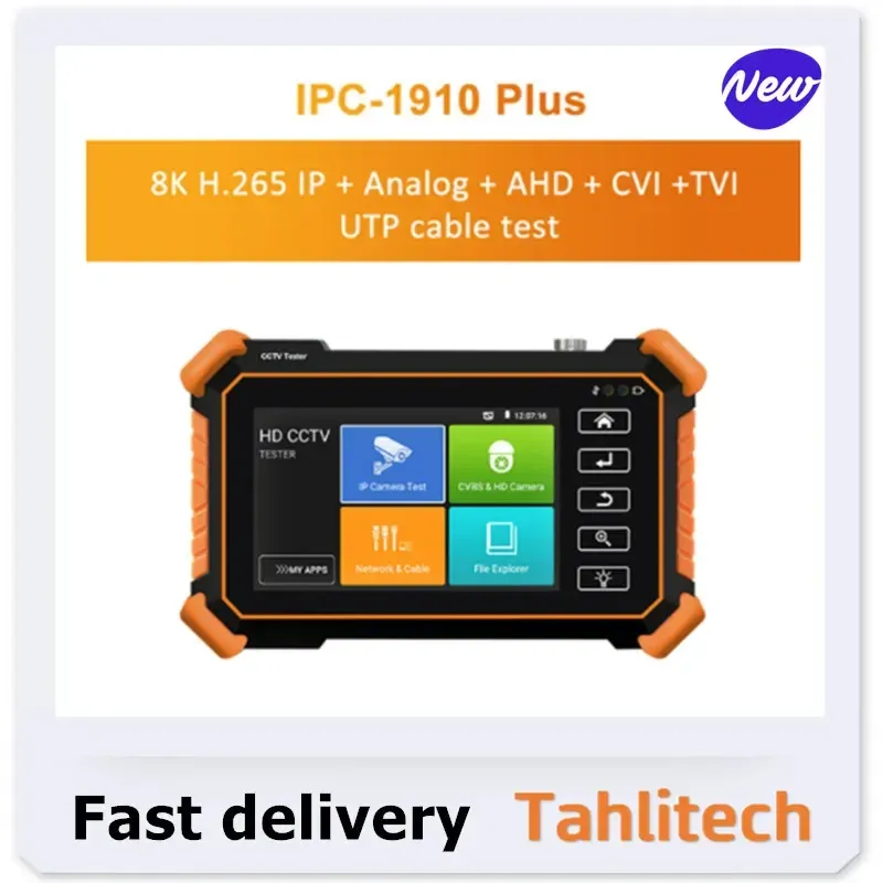 

TahLiTech 4-дюймовый портативный тестер видеонаблюдения 8K