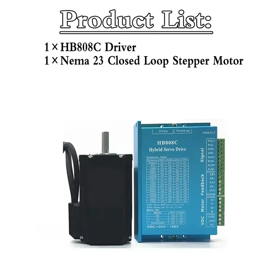 

Шаговый двигатель Nema 23 с драйвером HB808C