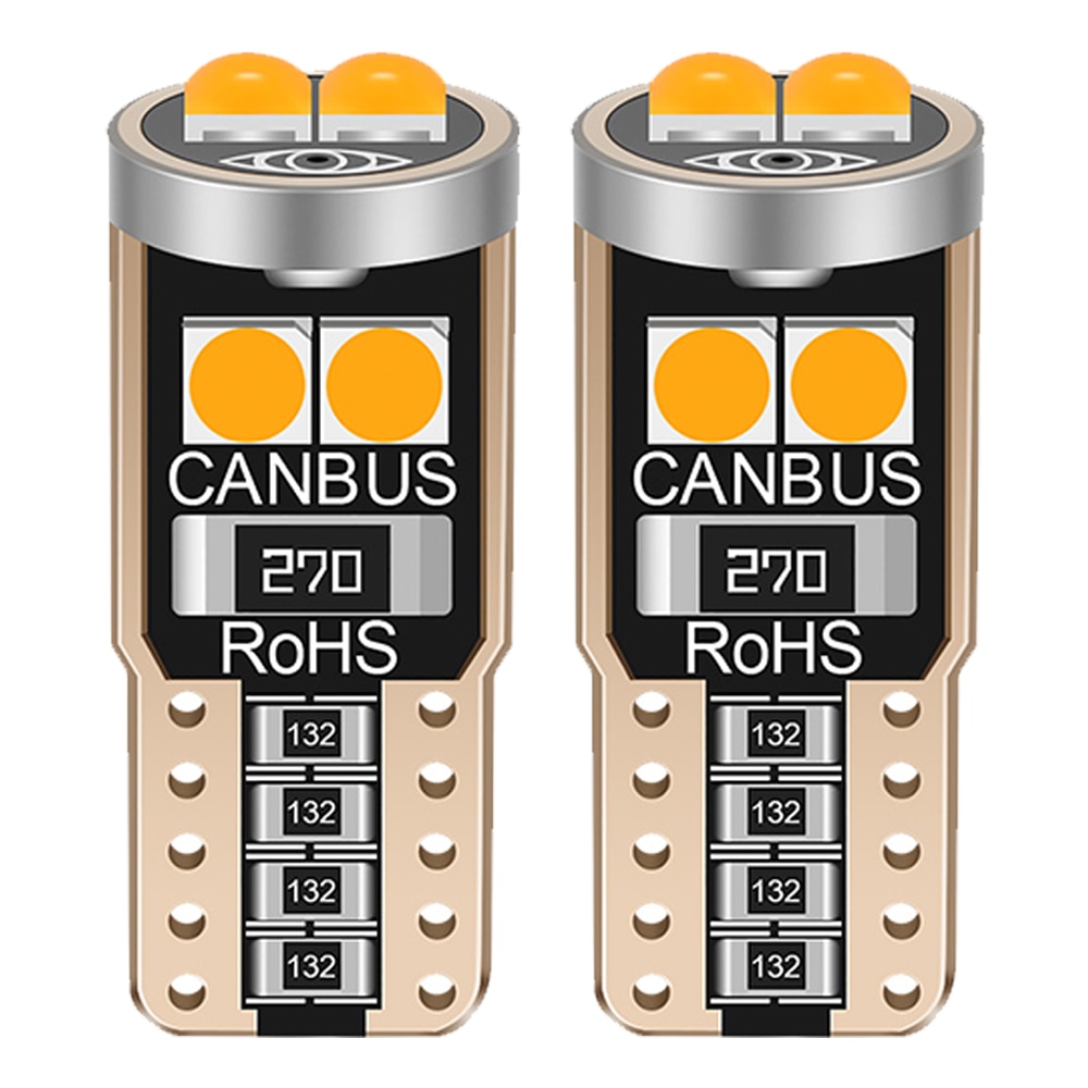 

10 шт., Сверхъяркие светодиодные лампы T10 W5W WY5W 2825 Canbus