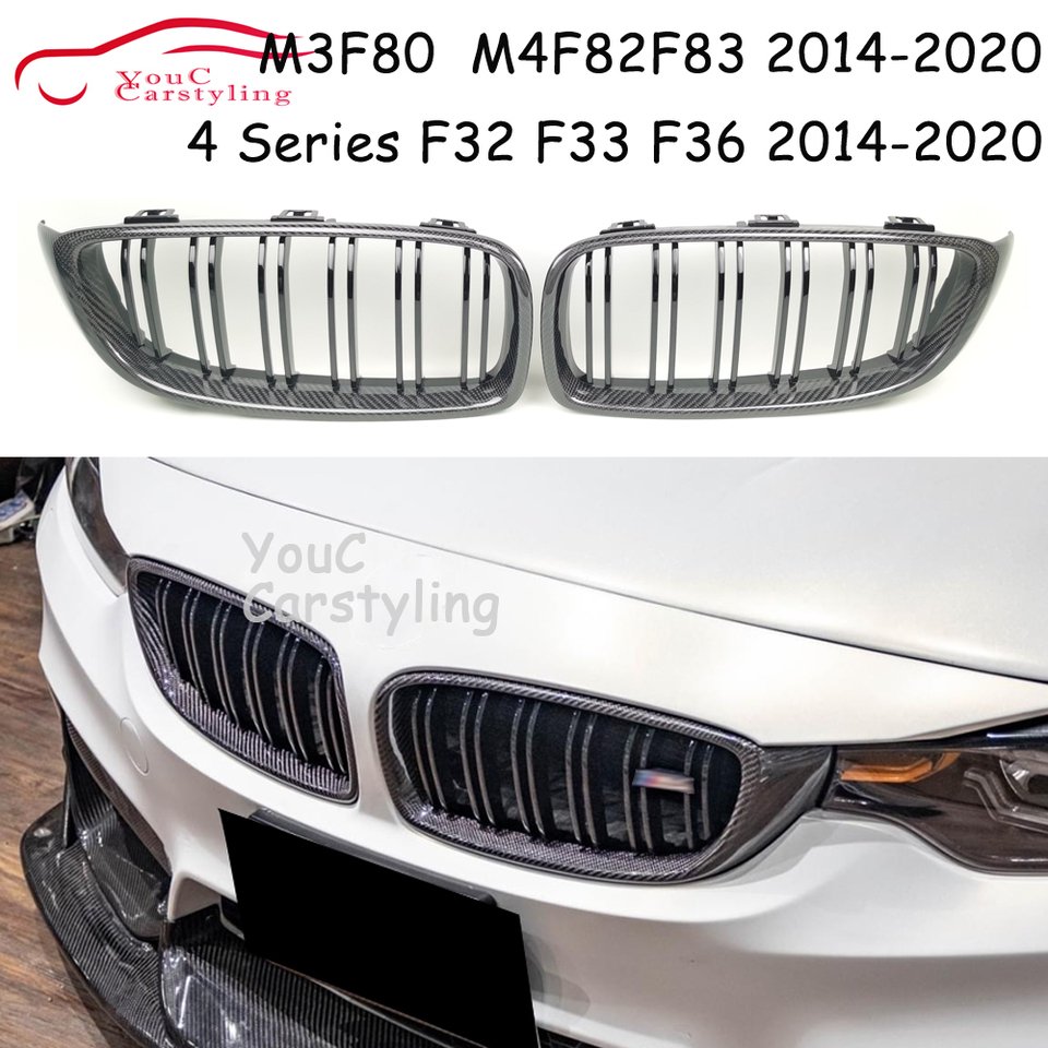 

Передняя решетка почек из настоящего углеродного волокна F32 для BMW серии 4 F32 F33 F36 M3 F80 M4 F82 F83 Седан Купе Кабриолет 2014-2020