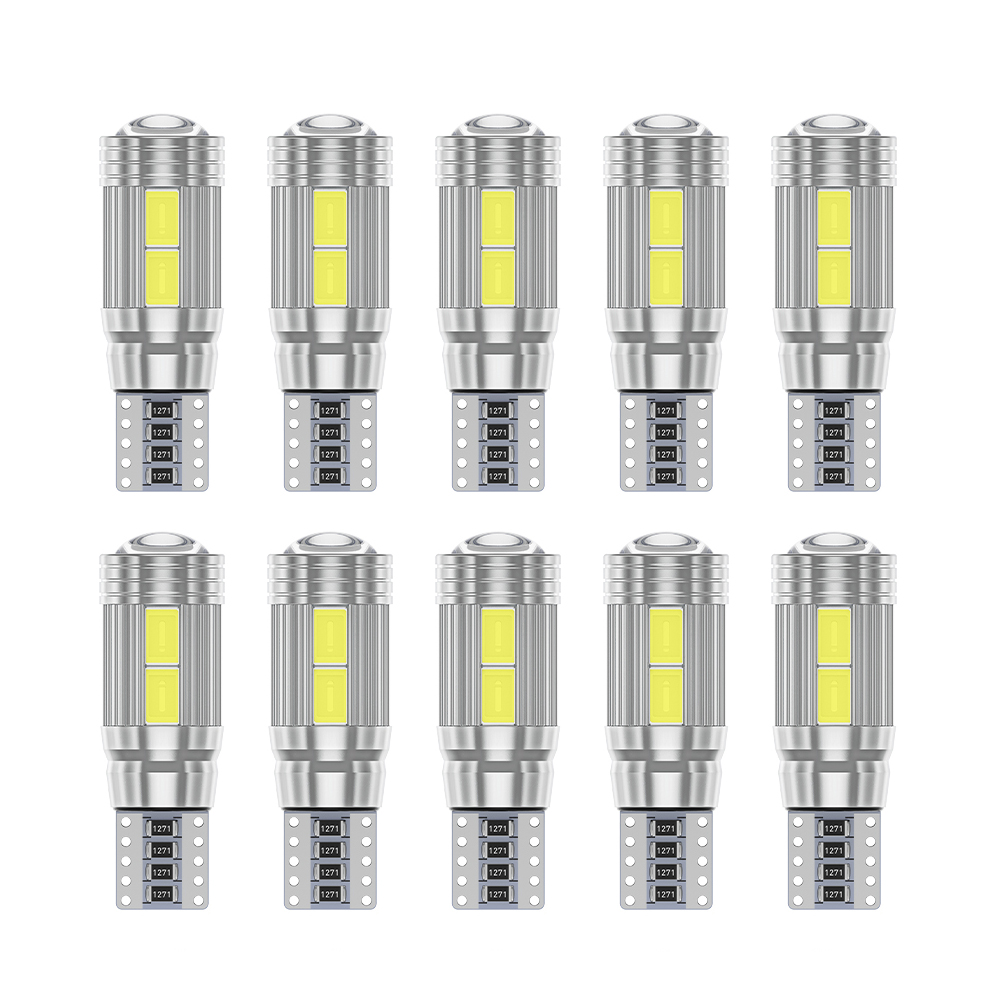 

2/10X W5W LED T10 Светодиодные лампы 5630 10SMD для стояков автомобиля Полоционные фонари Внутренние карты Купольные фонари 12 В Белый Авто Лампа 6500K Белый