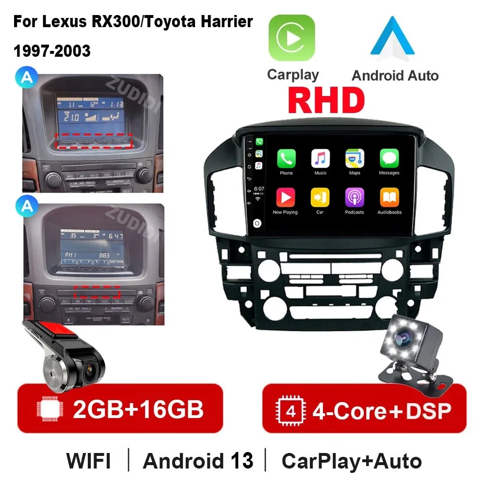 

Автомобильный радиоприемник для Lexus RX300/Toyota Harrier 1998 1997-2003 Android 10 мультимедийный видео GPS-навигатор 2 Din без DVD-плеера