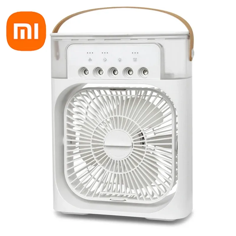 

Xiaomi 3 в 1, портативный вентилятор, кондиционер, USB электрический вентилятор, воздушный охладитель, светодиодный ночник, водяной туман, забавный увлажнитель воздуха для дома