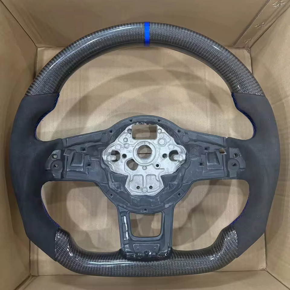 

Руль из углеродного волокна, кожаная алькантара для VW Golf MK7 7.5 GTI GTD GTE R 2013-2020 Polo GTI для Tiguan для Passat DSG