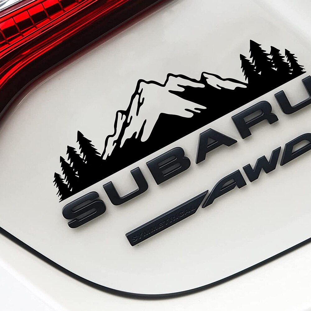 

7 "наклейка с деревьями и горами, виниловые наклейки для Subaru Forester Outback Ascent Crossstrek, грузовик, автомобиль над эмблемой, графические наклейки