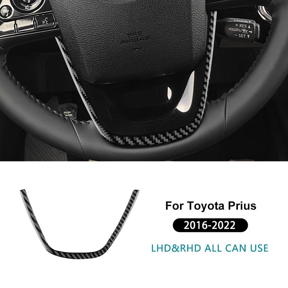 

Для Toyota Prius 2016 2017 2018 2019 2020 2021 2022 Настоящее мягкое углеродное волокно LHD RHD Автомобильное рулевое колесо Нижняя наклейка на рамку