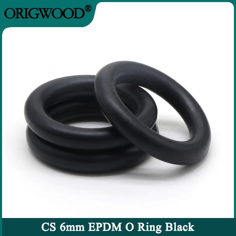 

5 шт. уплотнительное кольцо из EPDM CS 6 мм, наружный диаметр 50 ~ 200 мм, черные, устойчивые к кислотам и щелочам, водостойкие уплотнительные кольца, устойчивые к трению