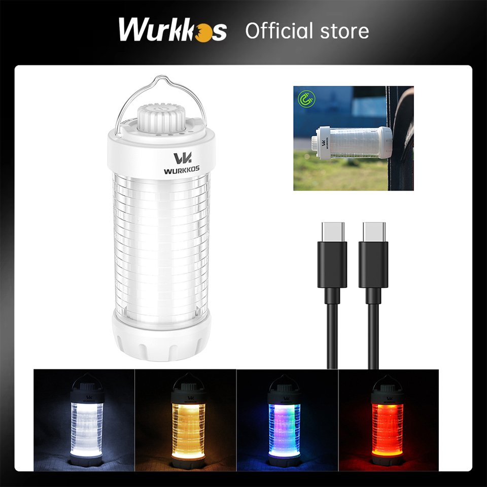 

Wurkkos CL01 Кемпинговый фонарь 550LM Перезаряжаемый светодиодный фонарик Водонепроницаемый рабочий свет EDC RGB Фонарик Power Bank Мини-магнитная лампа