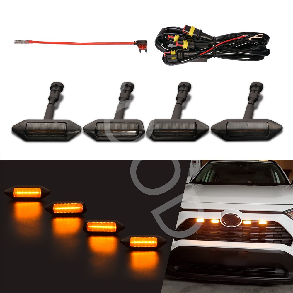 

Автозапчасти, грили, светодиодные, подходят для Toyota Rav4 2019 2020 2021, сигнальные светодиодные фонари