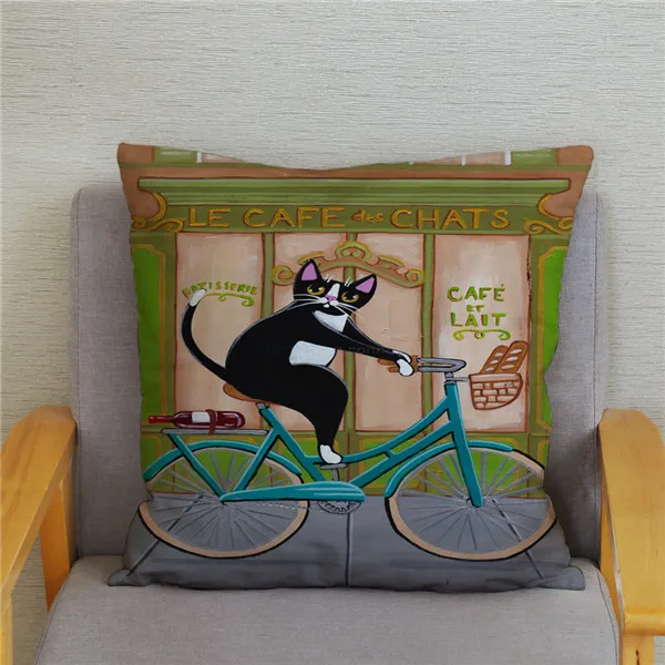 

Велосипедный котик наволочка 45x45, полиэстер