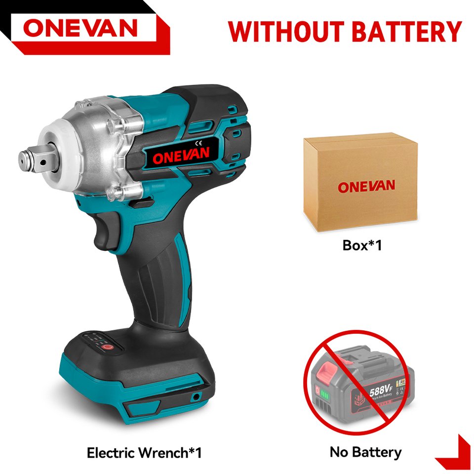 

ONEVAN 520N.M Бесщеточный аккумуляторный гайковерт 1/2 дюйма