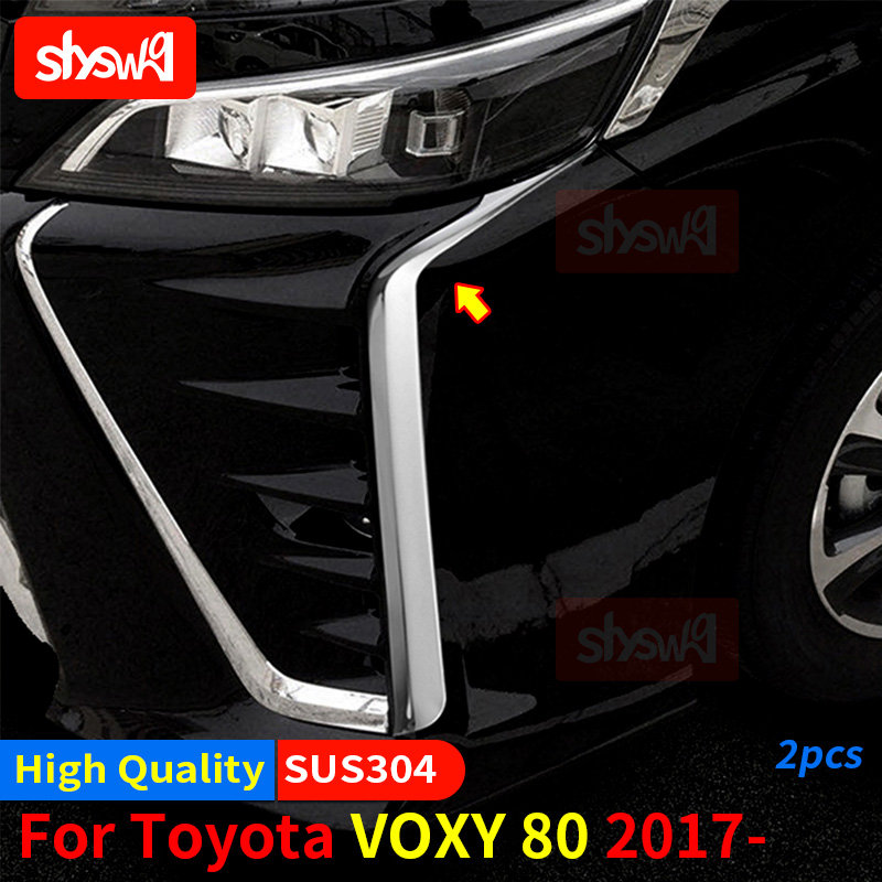 

Хромированные внешние аксессуары из нержавеющей стали для TOYOTA VOXY 80 2017, передняя противотуманная фара, отделка, противотуманная лампа, Чехол для автомобильного стайлинга 2P