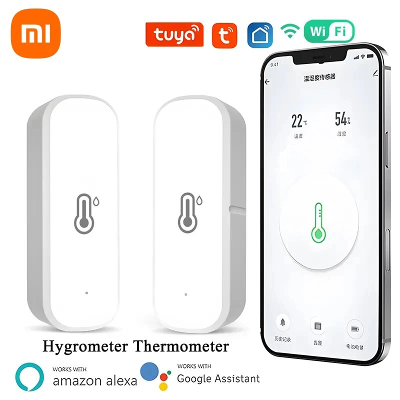 

Умный Wi-Fi датчик температуры и влажности Xiaomi Tuya, домашний гигрометр, термометр через приложение Alexa Google Home SmartLife