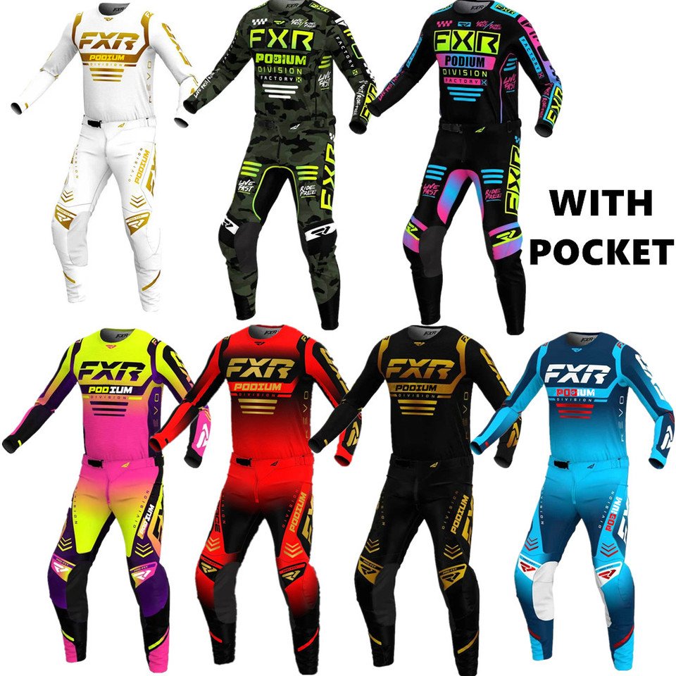 

2024 Podium FXR MX Комплект снаряжения Топ для мотокросса Байк Джерси Комплект внедорожных мотоциклов Комбинированные