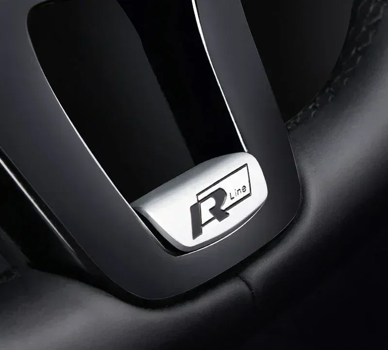 

3D алюминиевый сплав Rline эмблема автомобиля наклейка на руль аксессуары для Volkswagen GTI Polo Golf Passat Scirocco Jetta Beetle