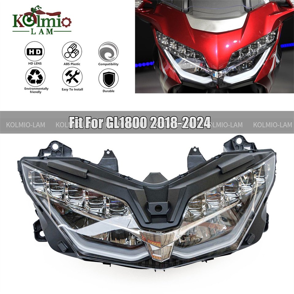 

Подходит для Honda Goldwing GL1800 2018-2024 годов, мотоциклетная фара GL 1800 2019 2020 2021, передняя фара с золотым крылом