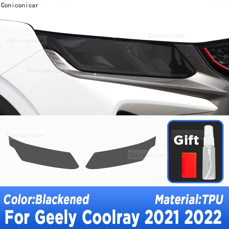 

2 шт. для Geely Coolray Escape SX11 2022, тонировка для автомобильных фар, Черная защитная пленка, защита, прозрачная наклейка из ТПУ, аксессуары