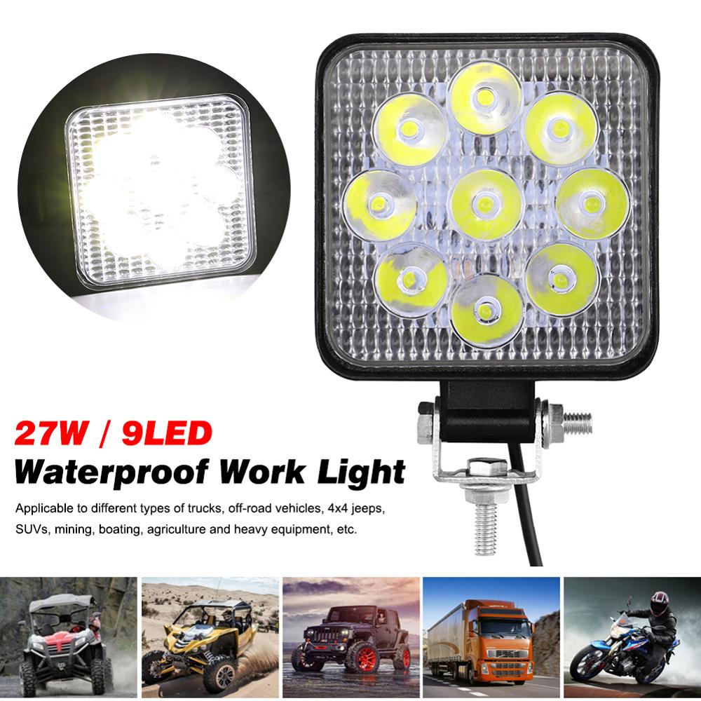 

2 шт./компл. 48 Вт 27 Вт 18 Вт светодиодный льные светодиодные фары ближнего света квадратные внедорожники Противотуманные фары наружные для Jeep SUV Truck ATV