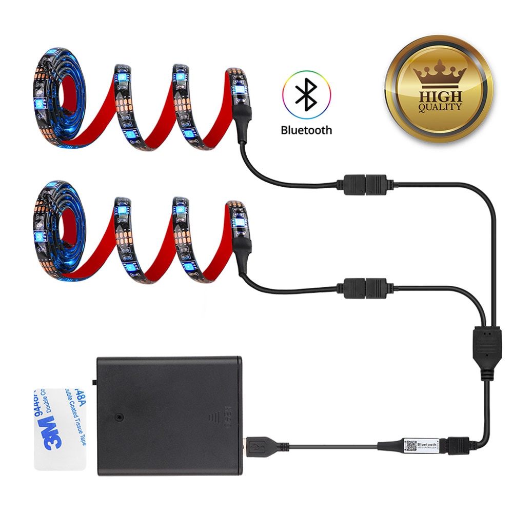 

Coolo водонепроницаемая RGB светодиодная лента 5050 1м/2м/2х50см/100см