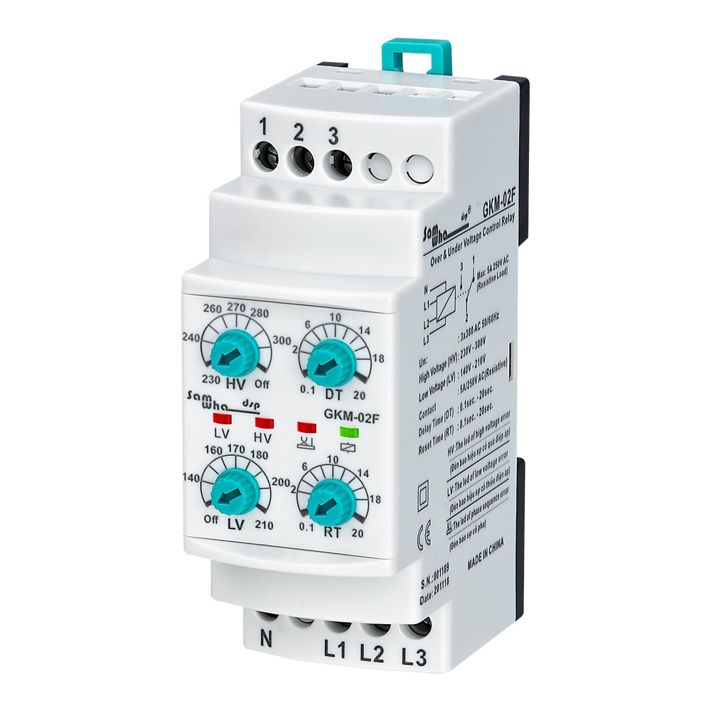 

Samwha-Dsp GKM-02F 3 * 380VAC с нейтральным трехфазным отказом, последовательностью фаз, реле пониженного и перенапряжения