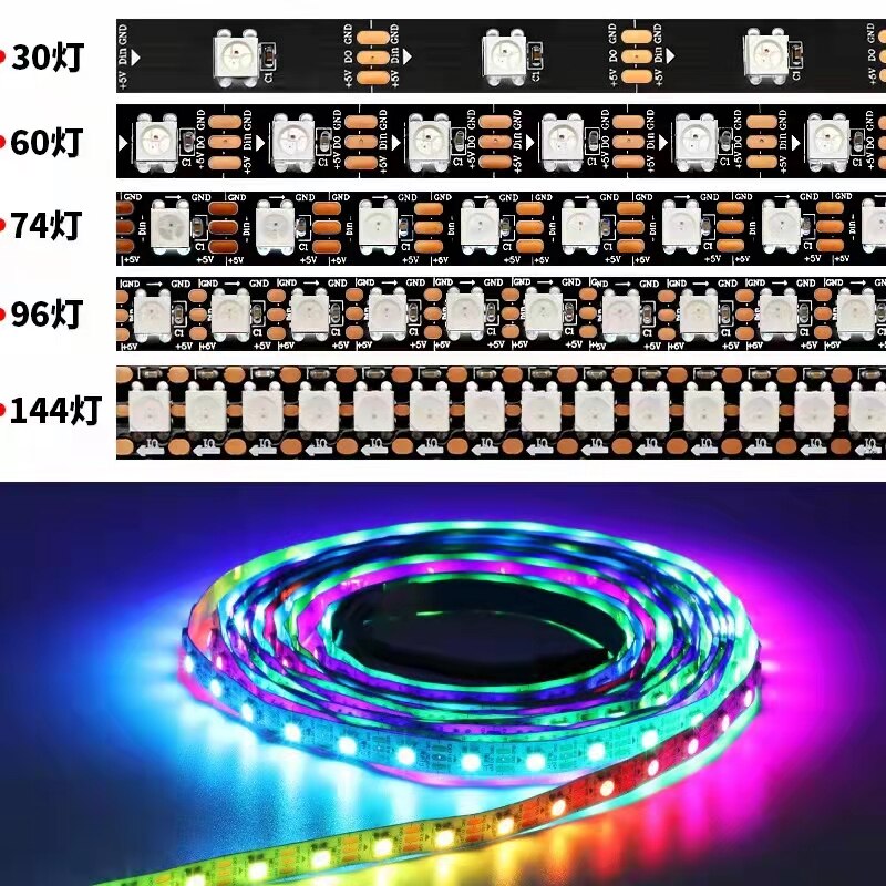 

Светодиодная лента SAGE LU MEI RGB 5050 30/60/74/96/144 пикселей/м
