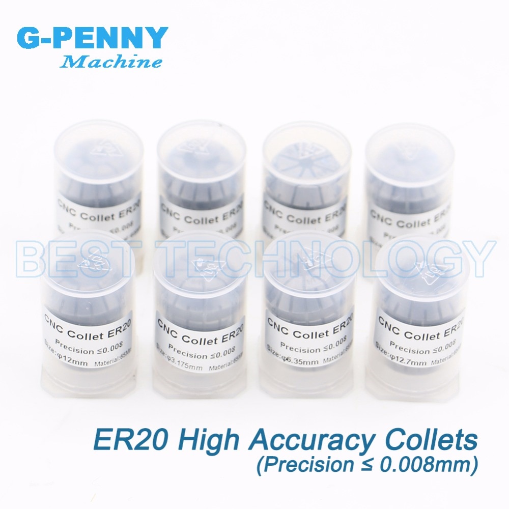 

G-PENNY ER20 набор цанг 8 шт. для фрезерного станка