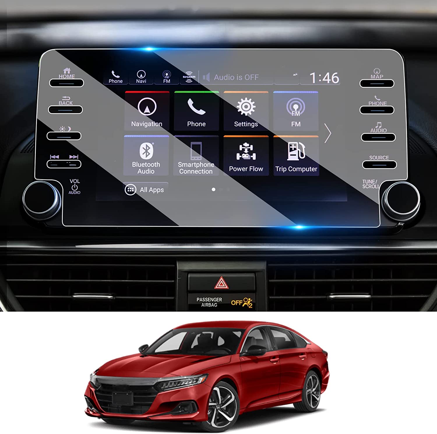 

Для Honda Accord 2018 2019 2020 2021 2022 Защитная пленка из закаленного стекла, высокая четкость, твердость 9H, 8 дюймов, защитная пленка для экрана