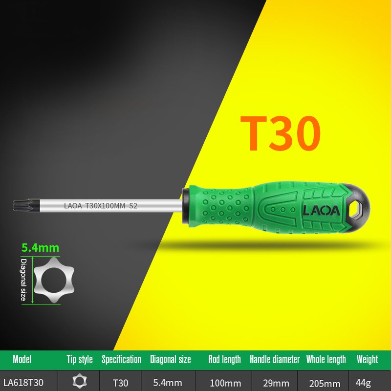 

Отвертка LAOA Torx стальная магнитная T8/T10/T15/T20/T25/T30/T40