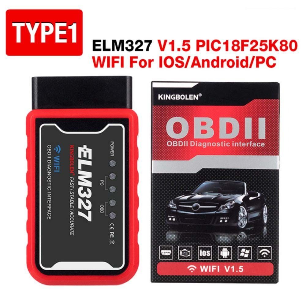 

Автомобильный сканер Wi-Fi V1.5 ELM 327 PIC18F25K80 чип OBD2 сканер диагностический инструмент считыватель кодов неисправностей для ELM327 OBD2 для Android IPhone