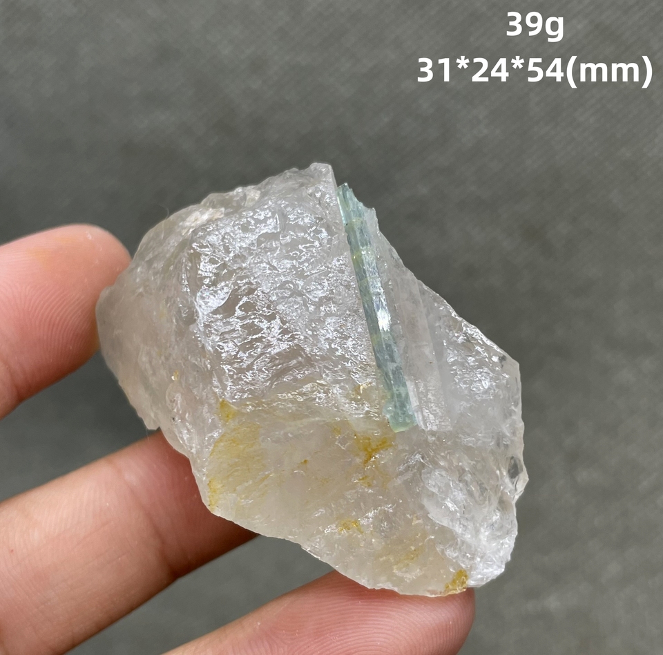

Натуральный бразильский аквамарин, драгоценный камень, минеральный образец + целебные кристаллы кварца и камни, драгоценный камень