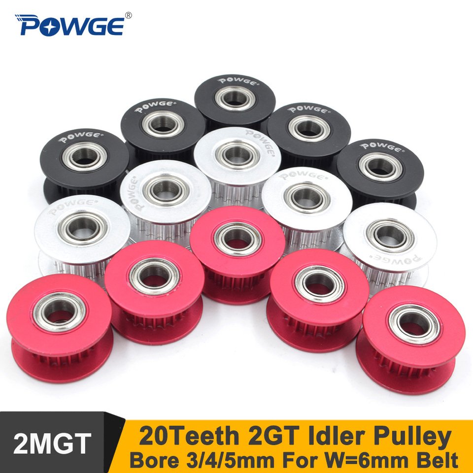 

POWGE 5 шт. 20 Зубов 2GT натяжной ролик 3/4/5 мм для ремня GT2 6 мм