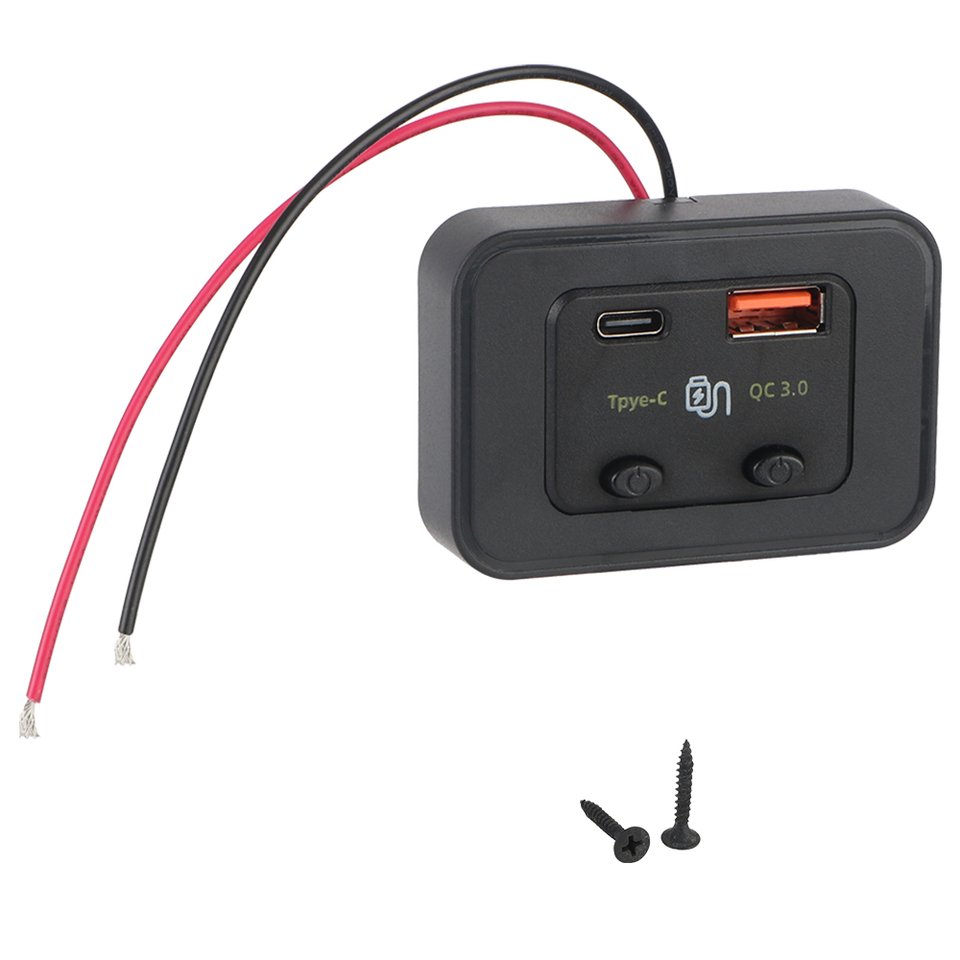 

Автомобильные зарядные устройства USB Type C PD QC 3,0, 48 Вт, 24 В, 12 В, розетка, зарядное устройство для телефона, адаптер питания с кнопками переключения, автофургон