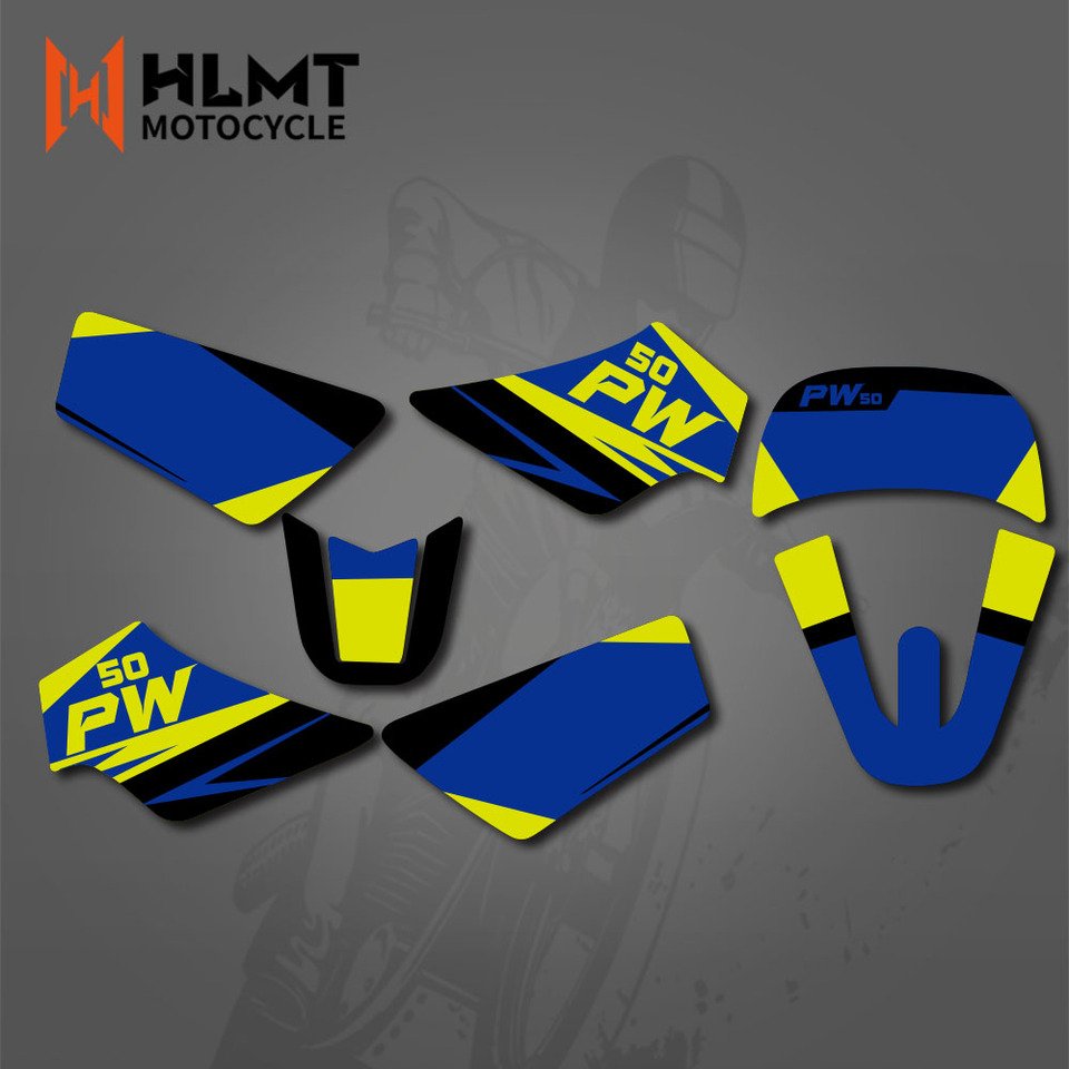 

Для Yamaha PW50 PW50 PIT ВСЕ ГОДЫ HLMT обтекатель мотоцикла графический фон наклейки наклейки на заказ индивидуальный стиль