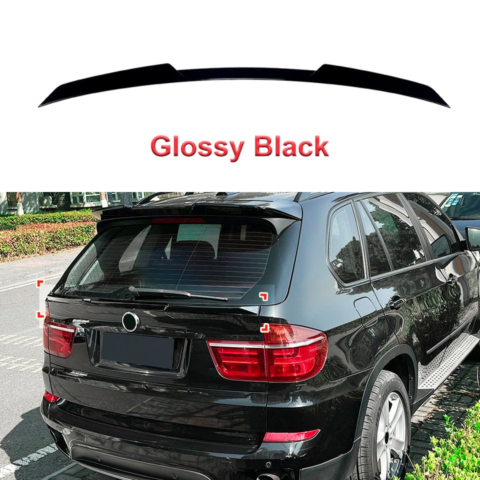 

Для BMW X5 E70 2008-2013 задний средний хвостовой спойлер с фиксированным крылом, глянцевый черный модификационный комплект кузова автомобиля