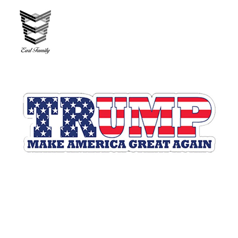 

EARLFAMILY 13 см x 7,6 см Дональд Трамп Сделать Америку великолепным снова наклейка на бампер наклейка на окно флаг водонепроницаемый Стайлинг автомобиля
