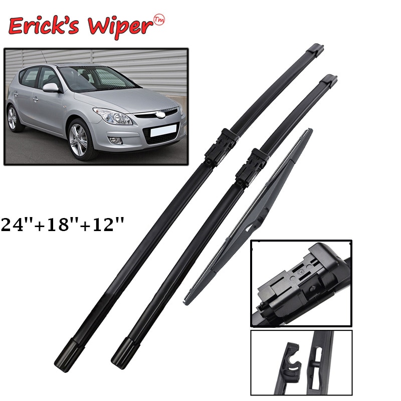 

Набор стеклоочистителей Erick's Wiper для Hyundai I30 Хендай I30 2007-2010, щетки для стеклоочистителя, 24 + 18 + 12 дюймов
