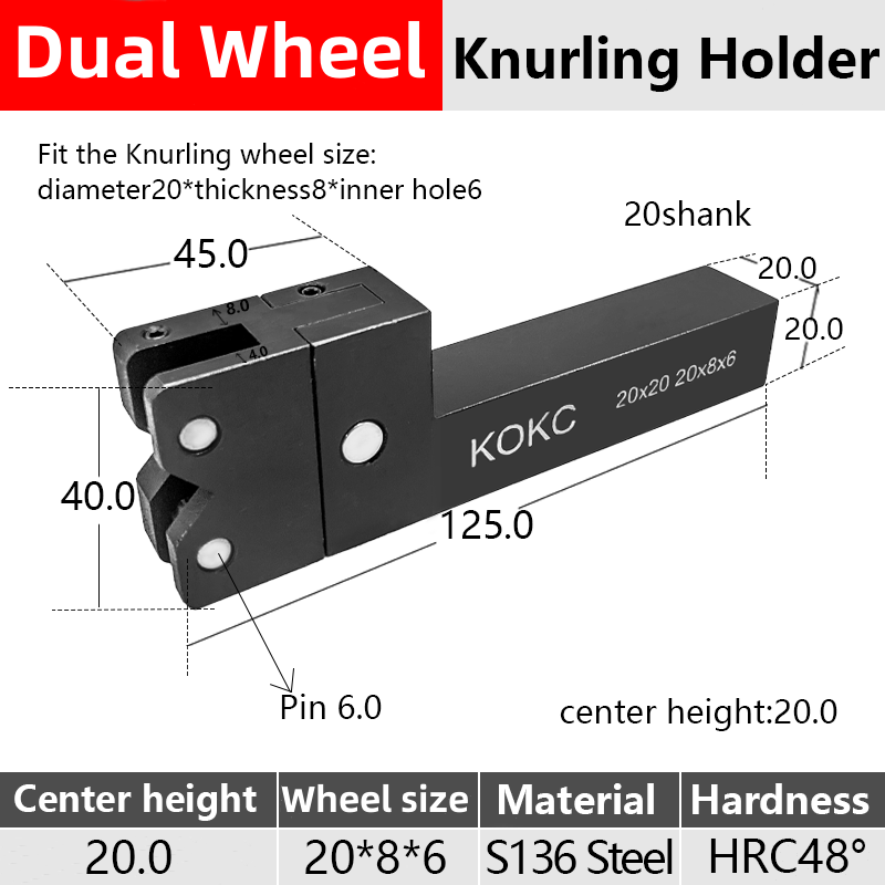 

Двухколесный держатель Knurling KOKC для токарного станка с ЧПУ