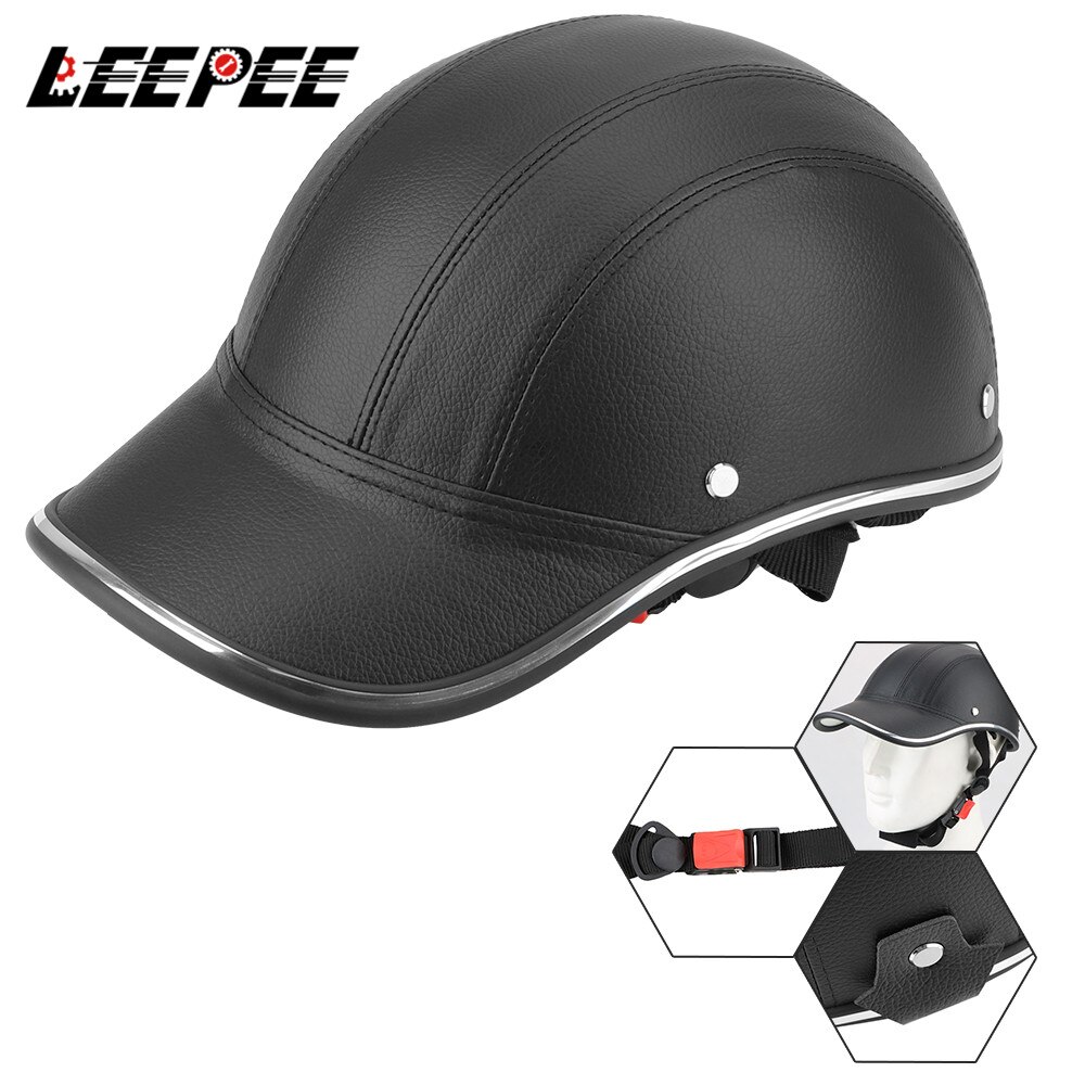 

Leepee Винтажный Полушлем Унисекс Защитная Кепка Для Мотоцикла И Скутера Летняя Бейсболка Стиль Кафе Racer Chopper Мотоциклет...