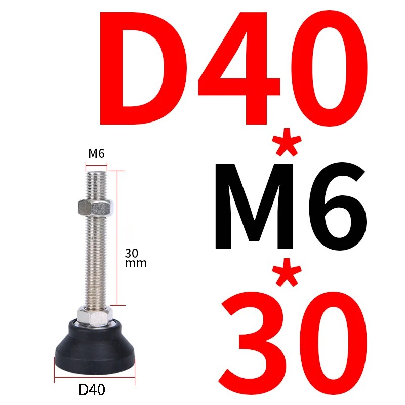 

Регулируемые ножки M6 M8 M10 M12 из нержавеющей стали и нейлона 40 мм