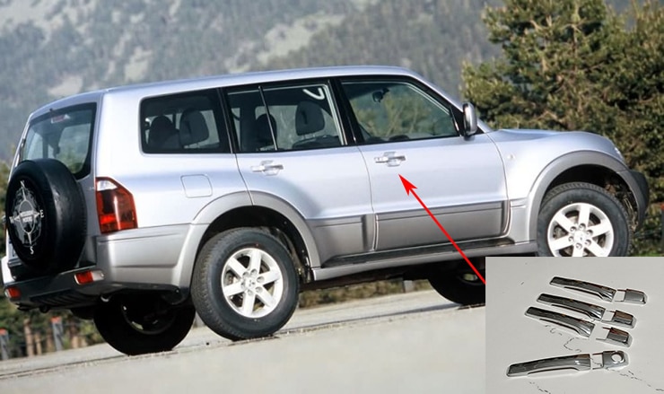 

Хромированная накладка на дверную ручку из АБС-пластика для Mitsubishi Montero V73 Pajero 2001-2006