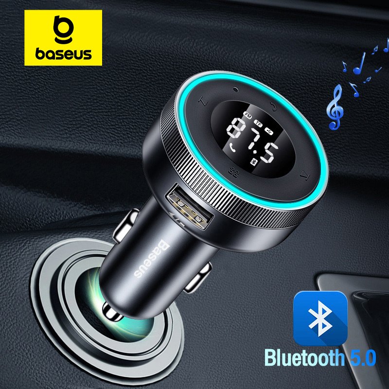 

Беспроводной FM-передатчик Baseus Bluetooth 5.0, Автомобильное Зарядное Устройство USB, Быстрая Зарядка, Авто Aux, Радио