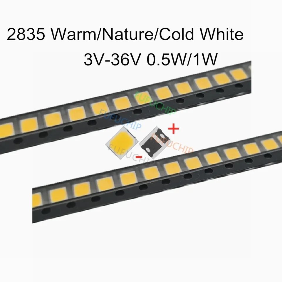 

Светодиодные бусины SMD 2835 0.5W 1W белые 3-36В