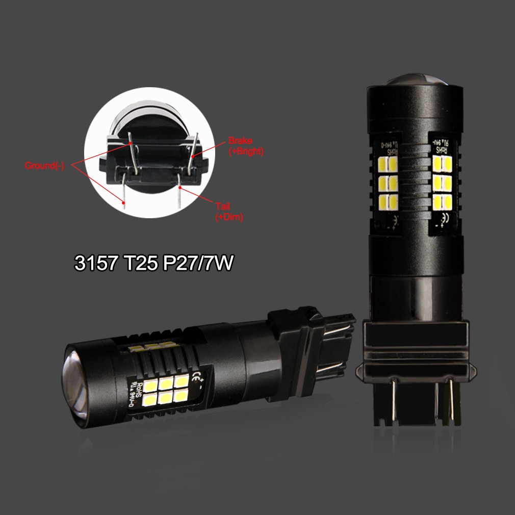 

2 шт. 1200Lm T20 W21W LED W21/5W LED WY21W 7440 7443 Светодиодная лампа T25 3157 3156 p27/7w Автомобильный стоп-сигнал заднего хода 12 В Лампа указателя поворота
