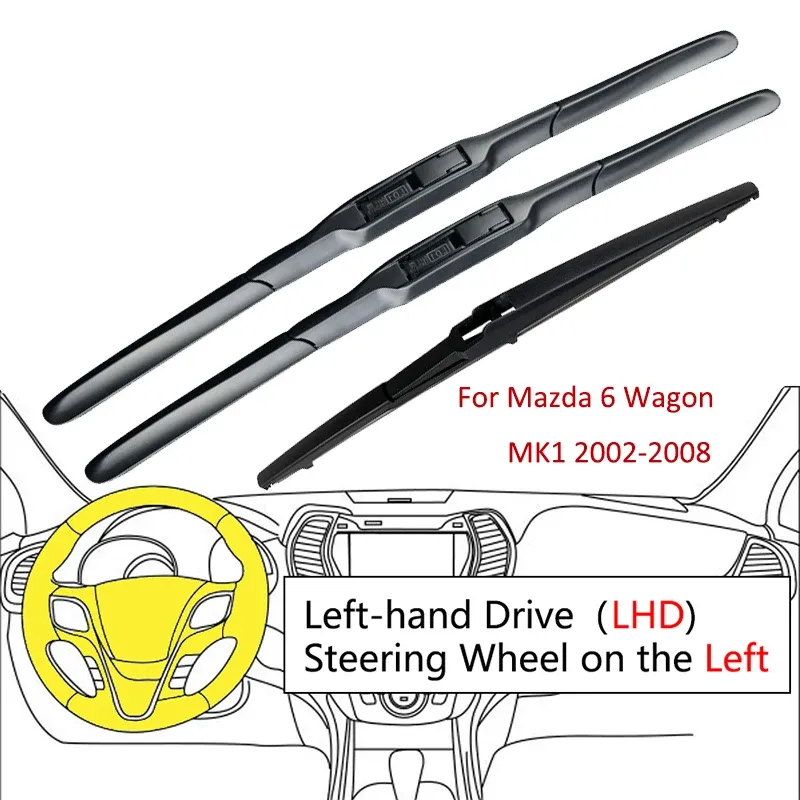 

Щетки стеклоочистителя передние и задние для Mazda 6 2002 2003 2004 2005 2006 GG1 Mazda6 Щетка стеклоочистителя дворники Щетка дворники мойщик окон водительская и пассажирская стеклоочистителя