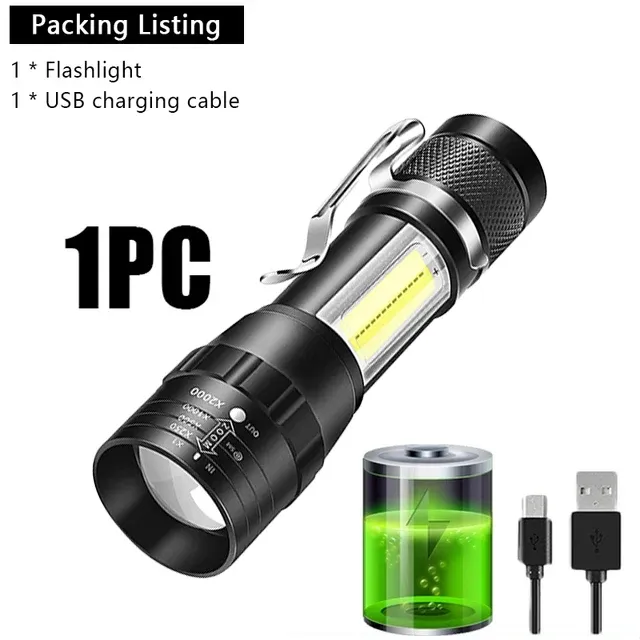 

Портативный USB фонарик COB+XPE