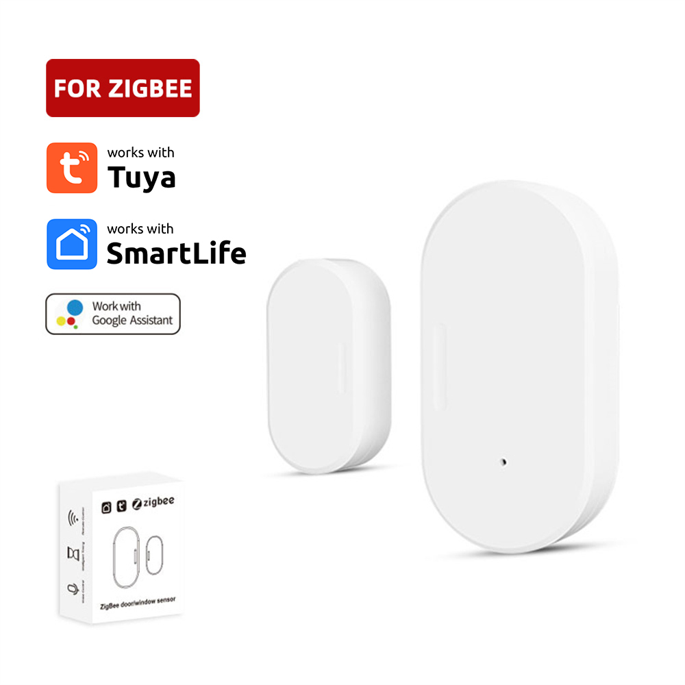

Смарт-датчик двери и окна Tuya Zigbee 3,0, детектор открытия/закрытия дверей, охранная защита, управление через приложение Smart Life через Alexa Google