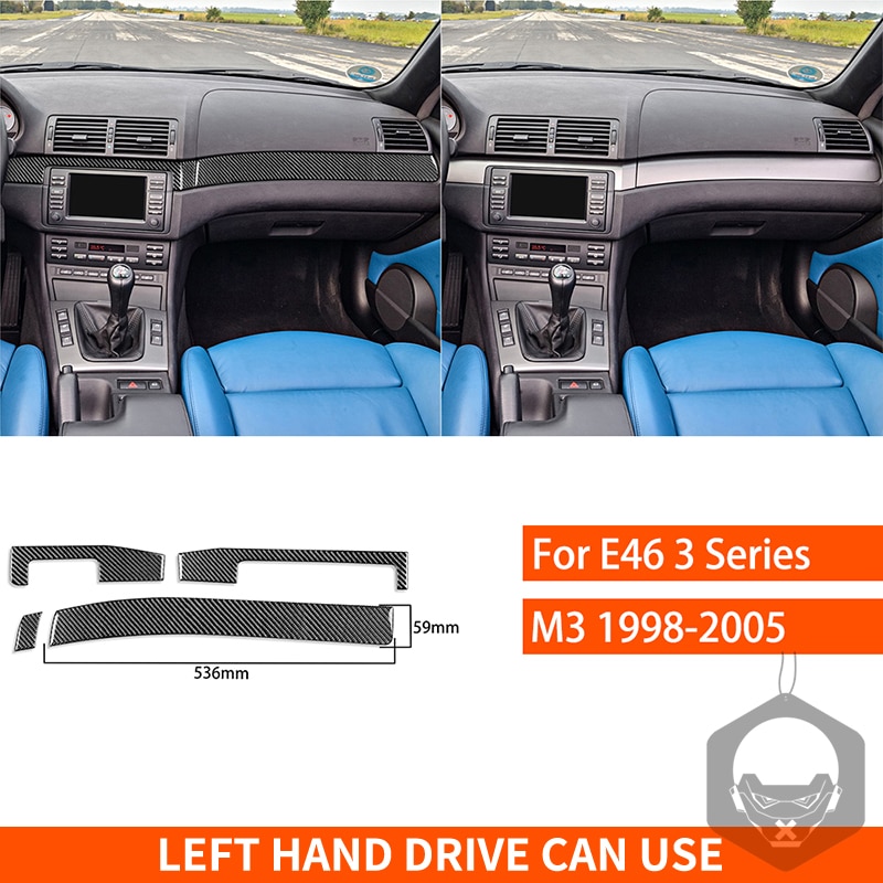 

Для BMW 3 серии E46 M3 1998-2006 набор полос для отделки приборной панели настоящие наклейки из углеродного волокна отделочная Накладка аксессуары для салона автомобиля