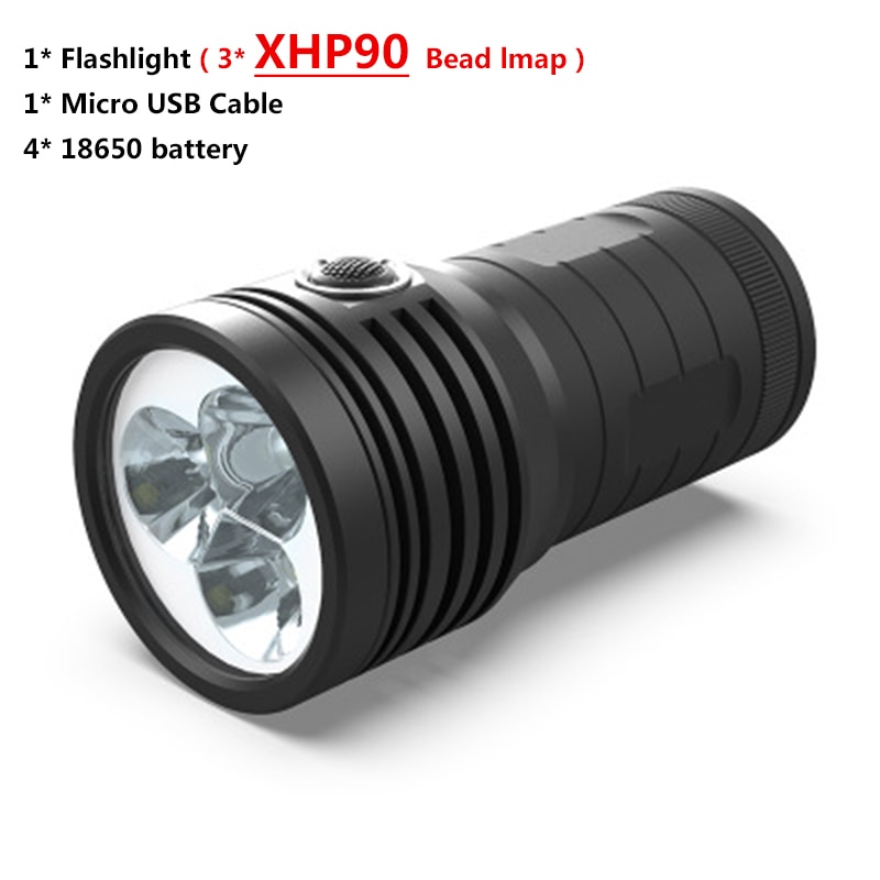 

litwod XHP90.2 Тактический Фонарик 3 шт. Черный